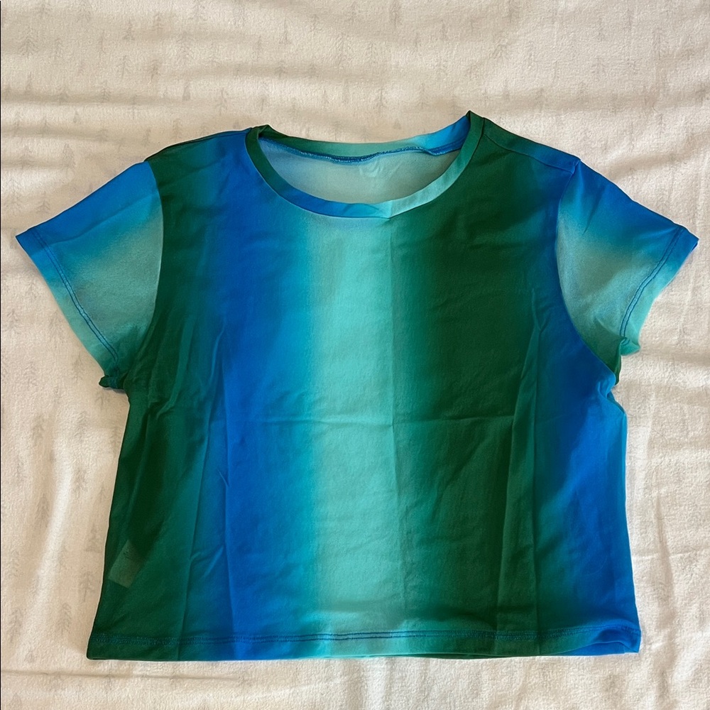 Aerie Sheer Blue/Green Beach Tee